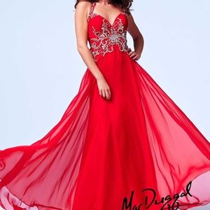 Cassandra Stone MacDuggal 48001A Halter Red Dress